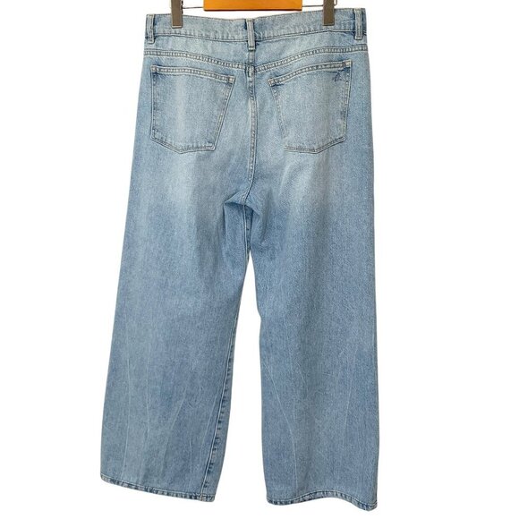 DL1961 Isabel Wide Leg Jeans Womens 28 Blue Lt. Seaglass Light Wash High Rise - Picture 3 of 10